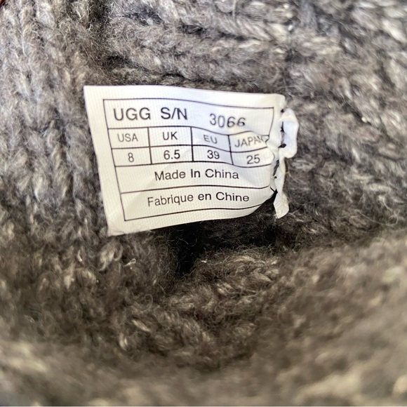 UGG Tall Fold Over Lattice Cardy Knit Button Boots Gray Women’s 8 Winter Warm - Picture 7 of 12